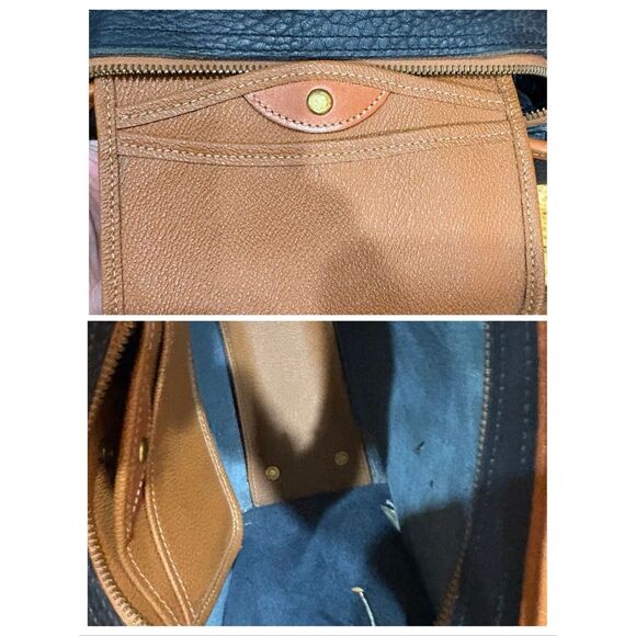 DOONEY & BOURKE - Vtg. All Weather Leather (AWL) Shoulder Bag/Navy & British Tan - Picture 13 of 16